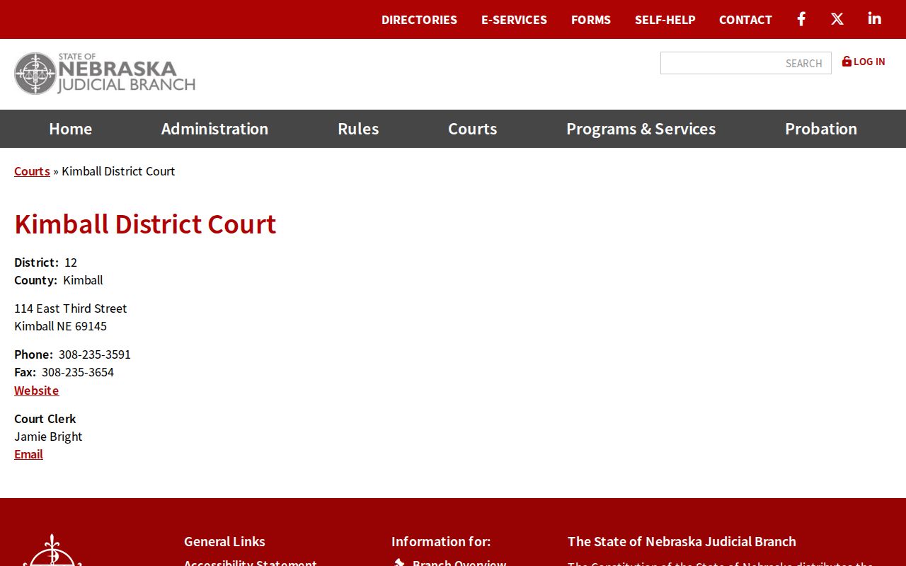 Kimball County warrant lookup district court directory