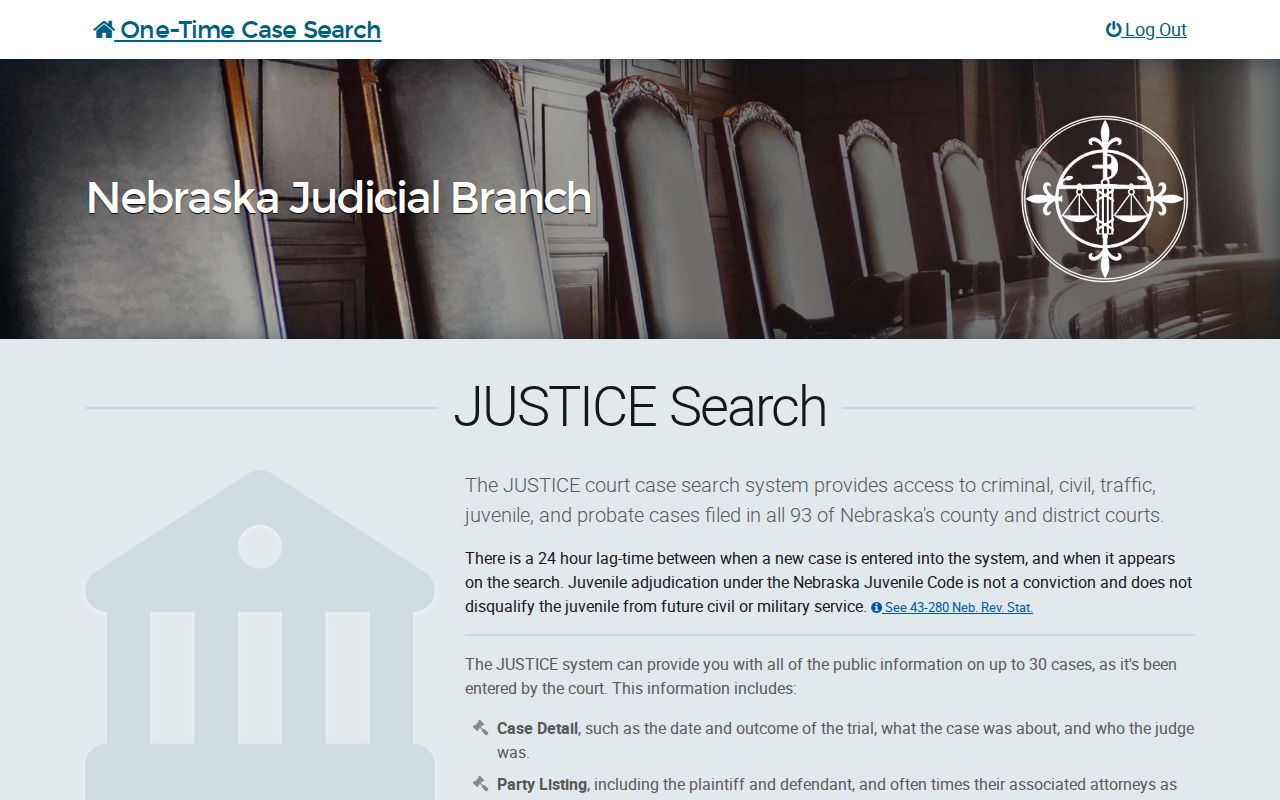 Kimball County warrant records Nebraska JUSTICE name search