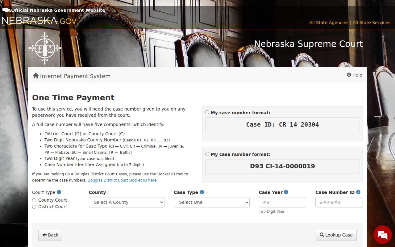 Kimball County traffic warrant search one-time case payment form