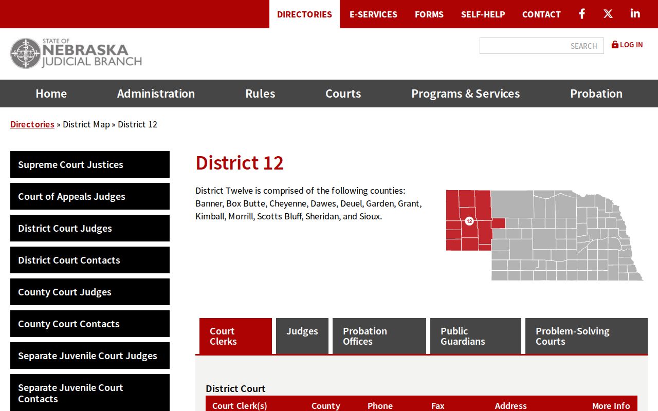 Kimball County warrant records District 12 map