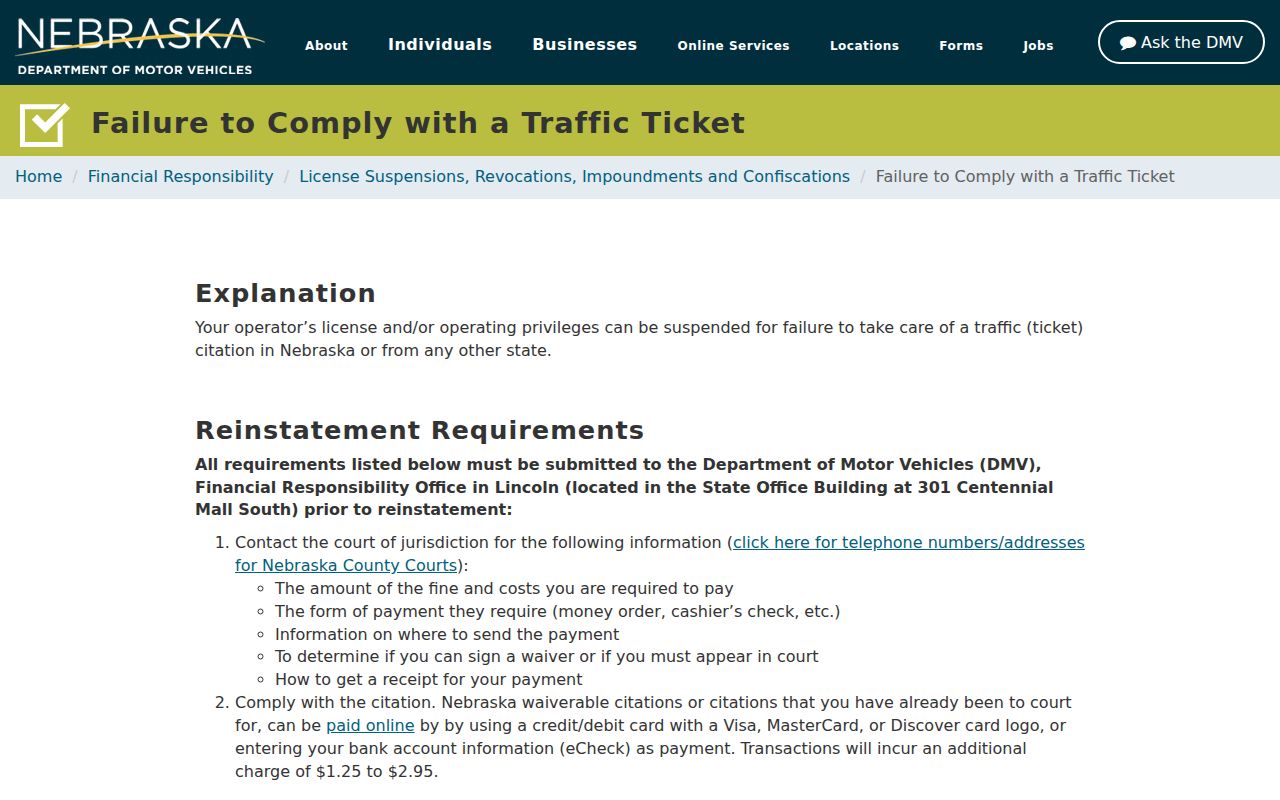 Kimball County traffic warrant search court compliance information