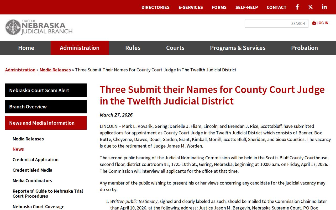 Kimball County arrest warrant search District 12 court information